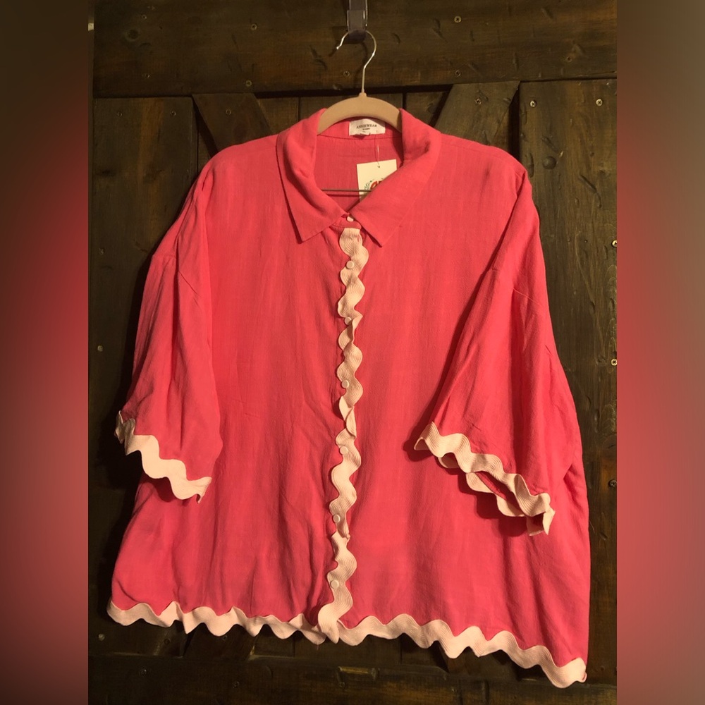 Women's Pink Ruffle Trim SET
